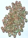 50 6mm Transparent Two Tone Light Green & Rosaline Round Beads